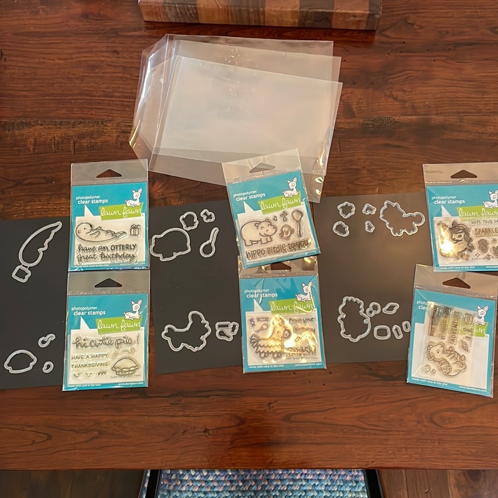 Lawn Fawn stamp and die sets.  6 mini sets.